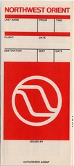 ticket jacket: Northwest Orient Airlines