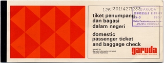 ticket: Garuda Indonesian Airways