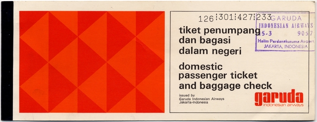 Ticket: Garuda Indonesian Airways