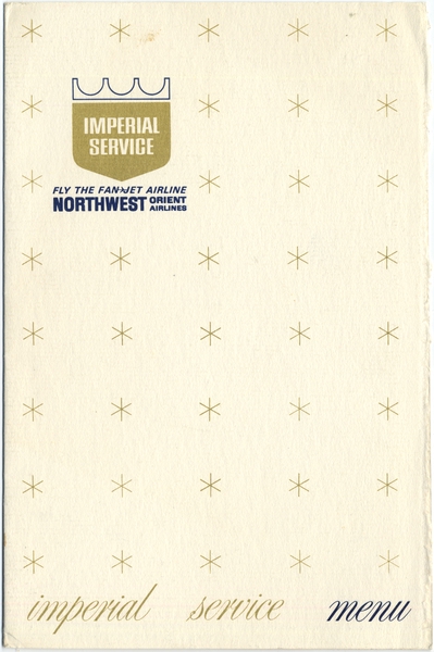 Image: menu: Northwest Orient Airlines, Imperial (First) Class