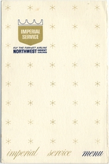 Image: menu: Northwest Orient Airlines, Imperial (First) Class