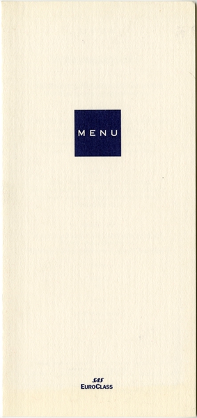Image: menu: SAS (Scandinavian Airlines System), EuroClass