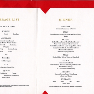 Image #2: menu: United Air Lines, Red Carpet (First) Class