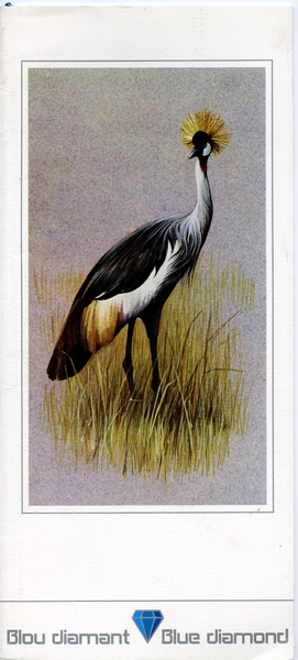 Image: menu: South African Airways, Blue Diamond (First) Class