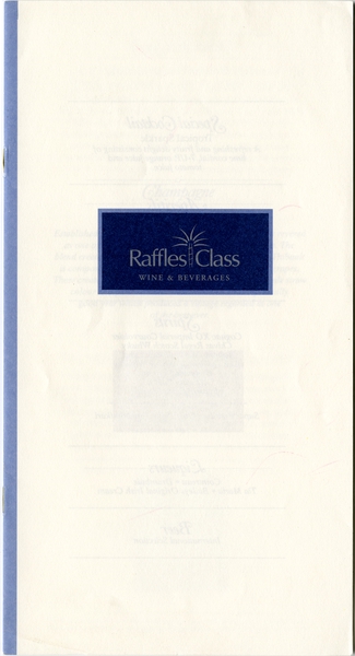 Image: menu: Singapore Airlines, Raffles (Business) Class