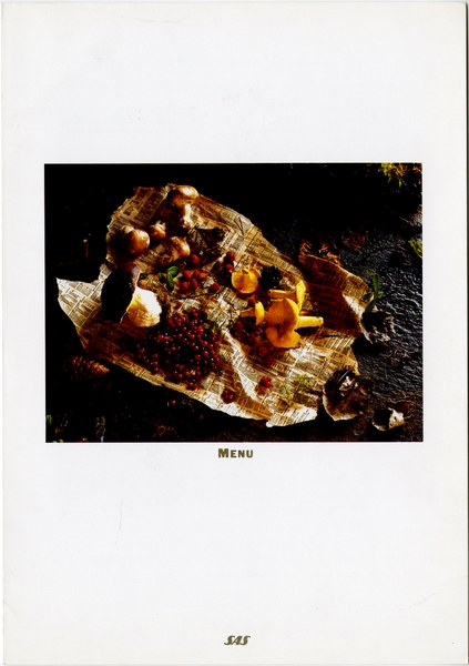 Image: menu: SAS (Scandinavian Airlines System), First Class