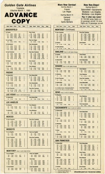 Image: timetable: Golden Gate Airlines