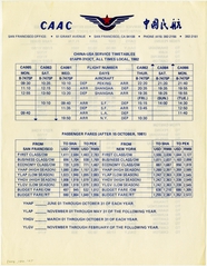 Image: timetable: CAAC (Civil Aviation Administration of China)