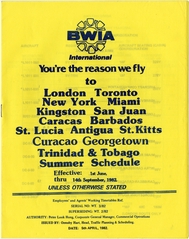 Image: timetable: BWIA International
