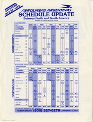 Image: tourist information / timetable: Aerolineas Argentinas