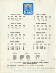 Image: timetable / fare information: Pacific Cal Air