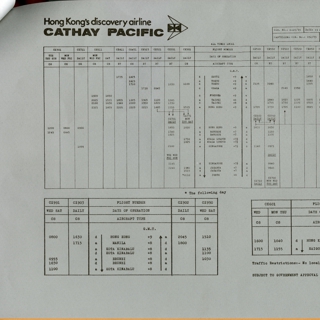 Image #5: timetable: Cathay Pacific Airways