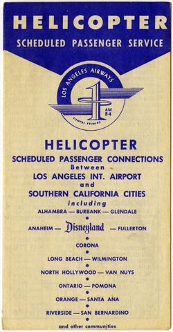 Timetable: Los Angeles Airways Helicopter