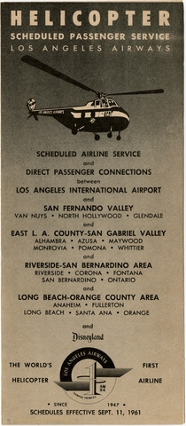 Timetable: Los Angeles Airways Helicopter