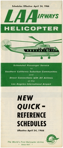 Timetable: Los Angeles Airways Helicopter, quick reference