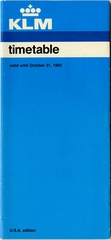 Image: timetable: KLM (Royal Dutch Airlines), U.S.A. edition