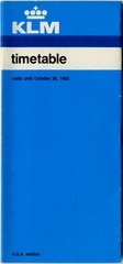 Image: timetable: KLM (Royal Dutch Airlines), U.S.A. edition