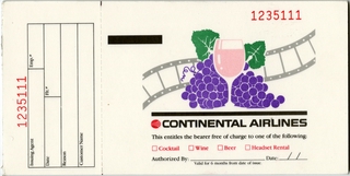 Image: complimentary coupon book: Continental Airlines