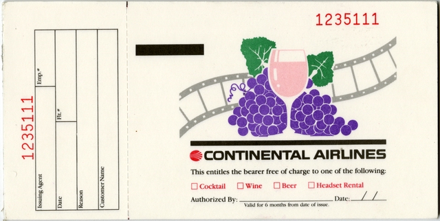 Complimentary coupon book: Continental Airlines