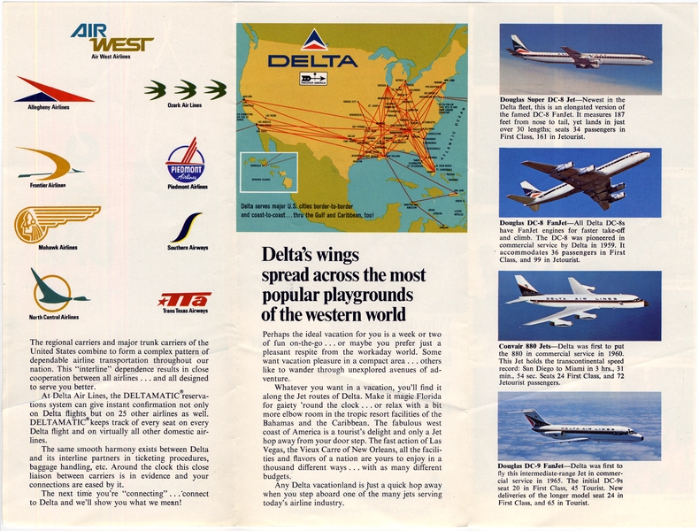 Image: brochure: Air West and Delta Air Lines