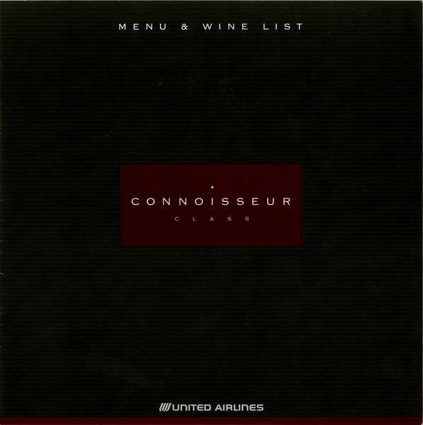Image: menu: United Airlines, Connoisseur (Business) Class