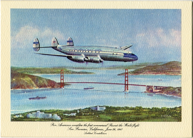 Menu: Pan American World Airways, Historic First Flights series, Lockheed L-049 Constellation