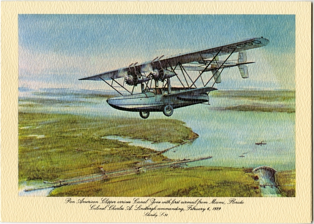 Menu: Pan American World Airways, Historic First Flights series, Sikorsky S-38