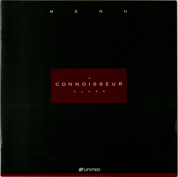 Image: menu: United Airlines, Connoisseur (Business) Class