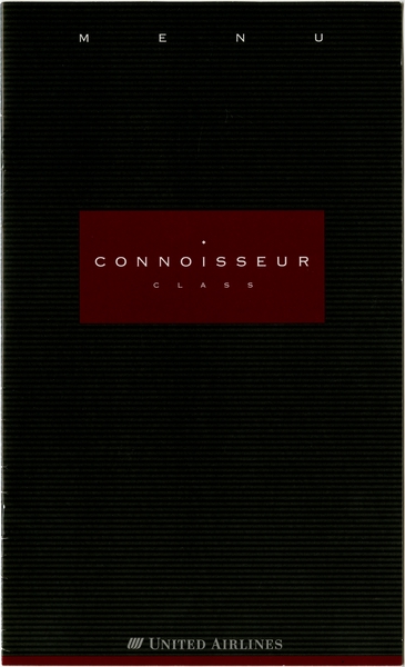 Image: menu: United Airlines, Connoisseur (Business) Class