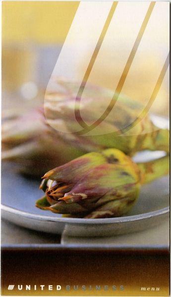 Image: menu: United Airlines, Business Class