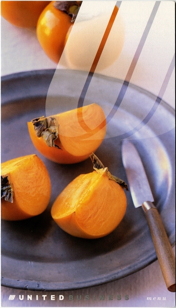 Image: menu: United Airlines, Business Class