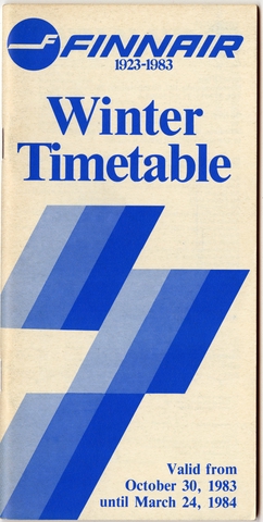 Timetable: Finnair, winter schedule