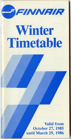 Timetable: Finnair, winter schedule