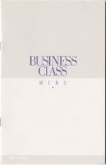 Image: menu: United Airlines, Business Class