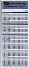 Image: timetable: National Airlines