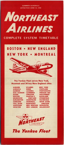 Image: timetable: Northeast Airlines