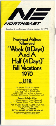 Timetable: Northeast Airlines