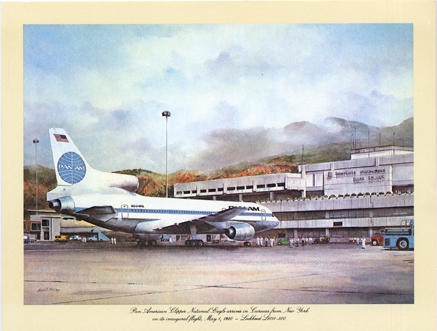 Aircraft promotional print: Pan American World Airways, Clipper National Eagle, Lockheed L-1011-500 TriStar