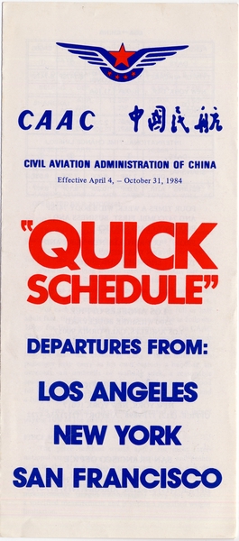 Image: timetable: CAAC (Civil Aviation Administration of China), Quick Schedule