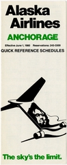 Image: timetable: Alaska Airlines, quick reference, Anchorage