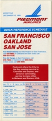Image: timetable: Piedmont Airlines, quick reference, San Francisco / Oakland / San Jose