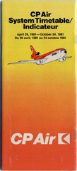 Image: timetable: CP Air (Canadian Pacific Air Lines)