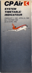Image: timetable: CP Air (Canadian Pacific Air Lines)