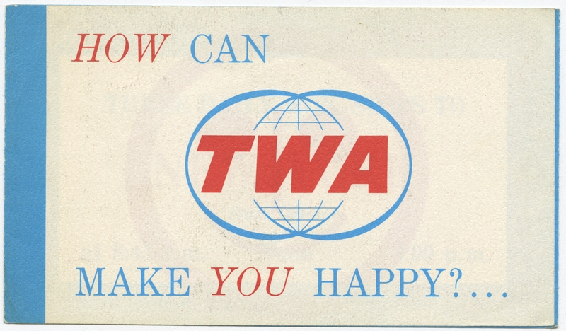 brochure: TWA (Trans World Airlines), Boston - New York - San Francisco