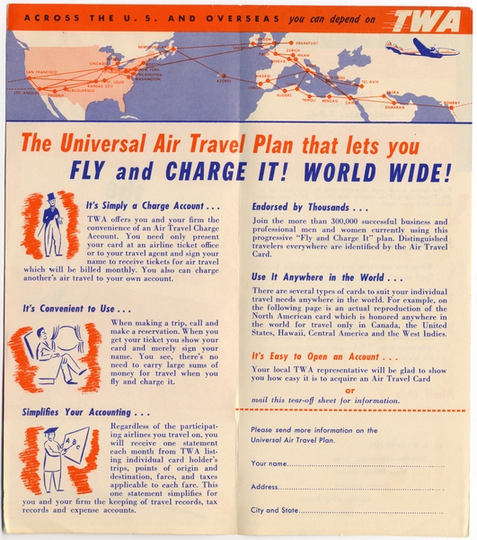 Image: brochure: TWA (Trans World Airlines), general service