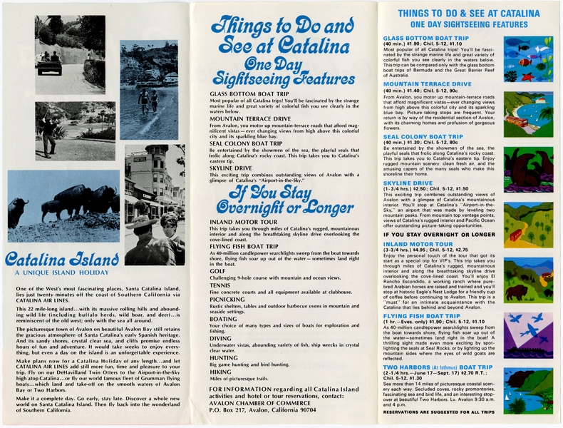 Image: timetable: Catalina Air Lines, Golden West Airlines