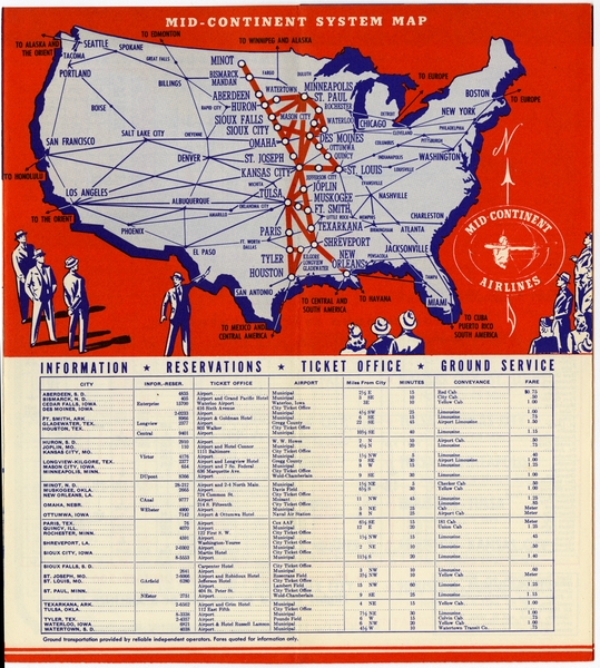 Image: timetable: Mid-Continent Airlines