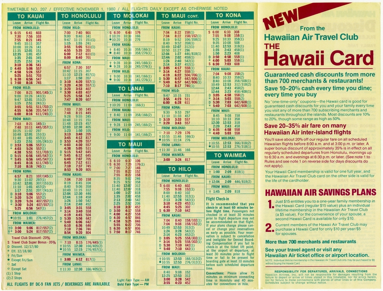 Image: timetable: Hawaiian Air