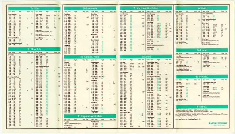 Image: timetable: Hawaiian Airlines
