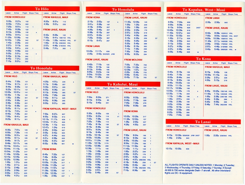 Image: timetable: Hawaiian Airlines